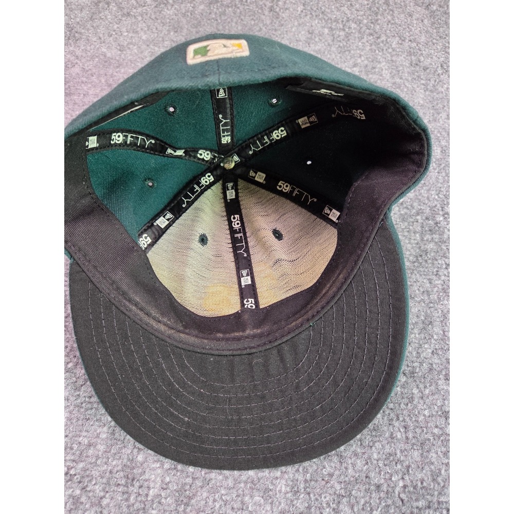 Oakland Athletics Hat Mens 7 1/4 New Era 59FIFTY Green MLB Fitted Cap - Picture 6 of 6